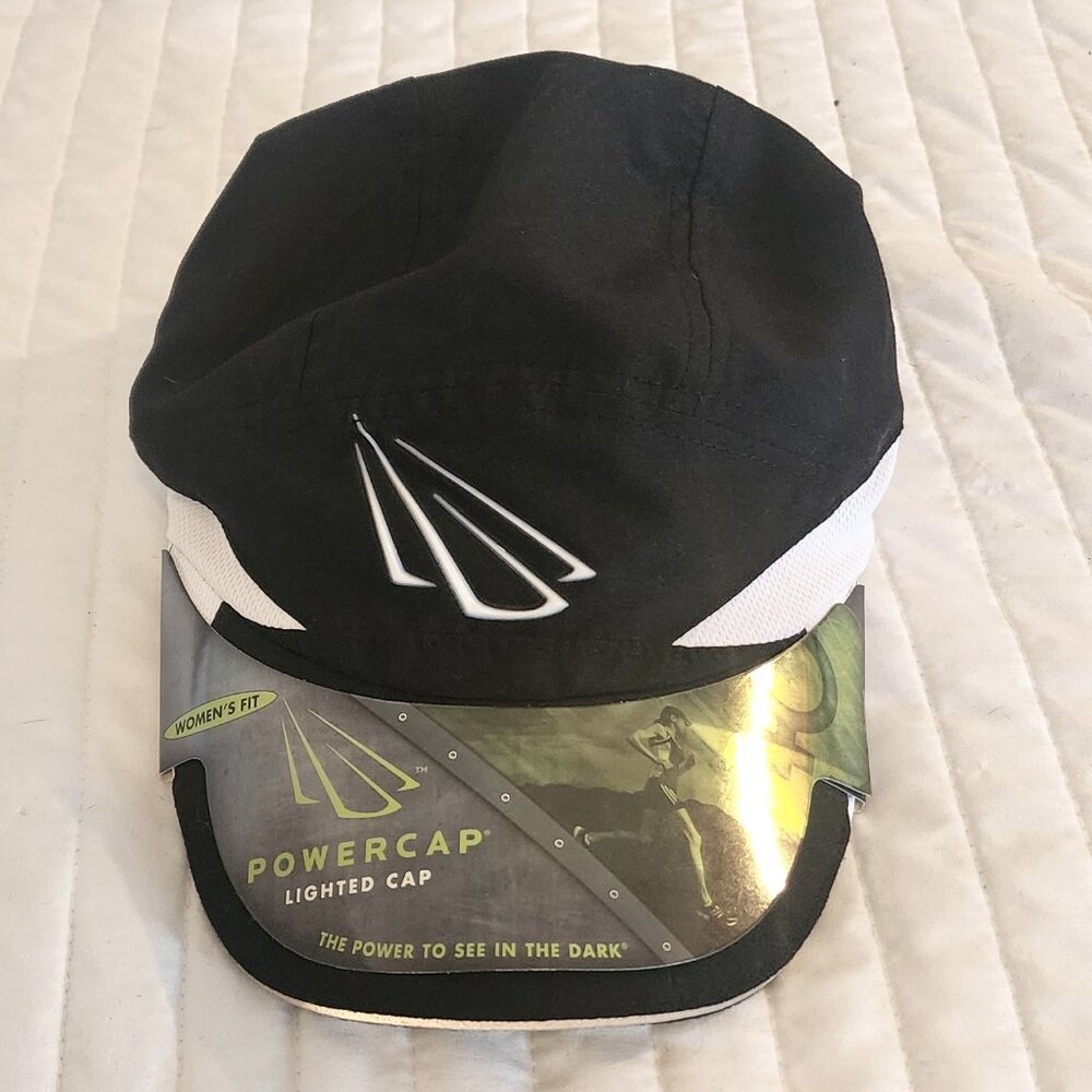 Black Powercap Hands Free Lighting LED Hat Cap